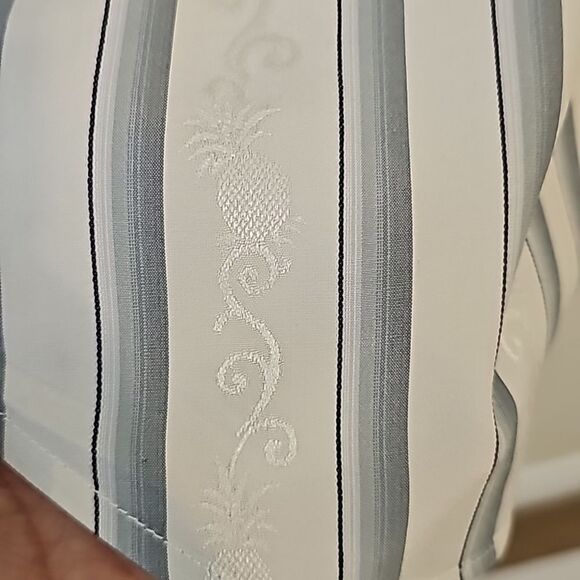 Tommy Bahama Stripe Button Down Shirt Silk Cotton Blend Casual Men's L - Picture 4 of 9